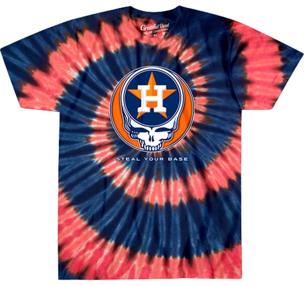 Houston Astros Grateful Dead Steal Your Face Tie Dye T-Shirt