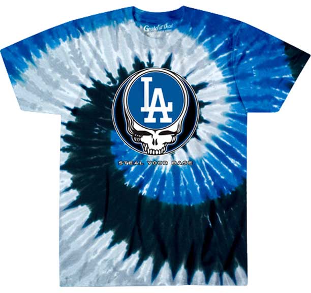 Los Angeles Dodgers Grateful Dead Steal Your Face Tie Dye T-Shirt