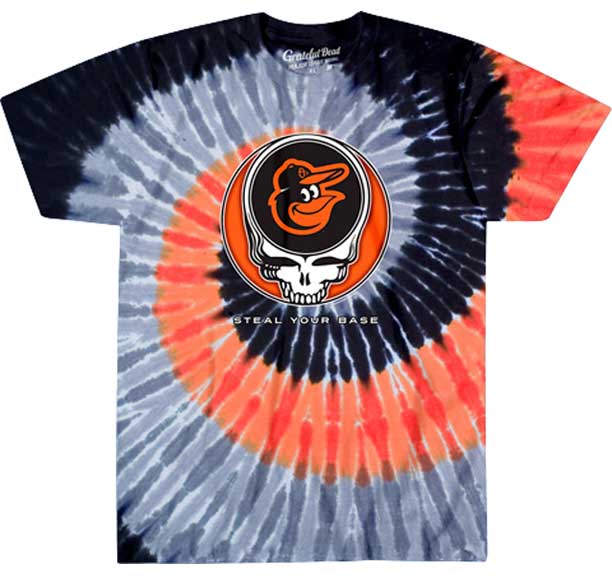Baltimore Orioles Grateful Dead Steal Your Face Tie Dye T-Shirt