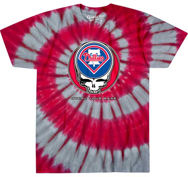Philadelphia Phillies Grateful Dead Steal Your Face Tie Dye T-Shirt