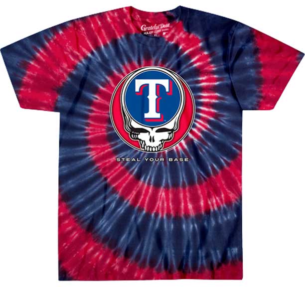 Texas Rangers Grateful Dead Steal Your Face Tie Dye T-Shirt