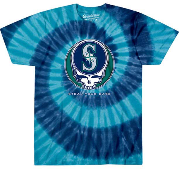 Seattle Mariners Grateful Dead Steal Your Face Tie Dye Shirt