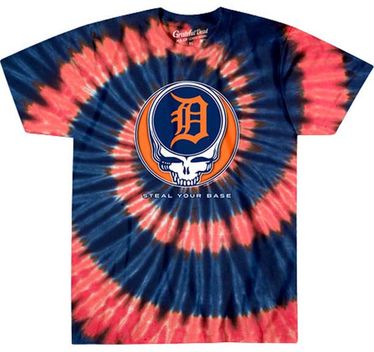 Detroit Tigers Grateful Dead Steal Your Face Tie Dye T-Shirt