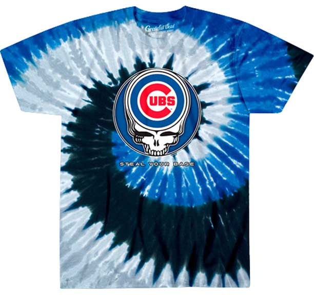 Chicago Cubs Grateful Dead Tie Dye Steal Your Face T-Shirt