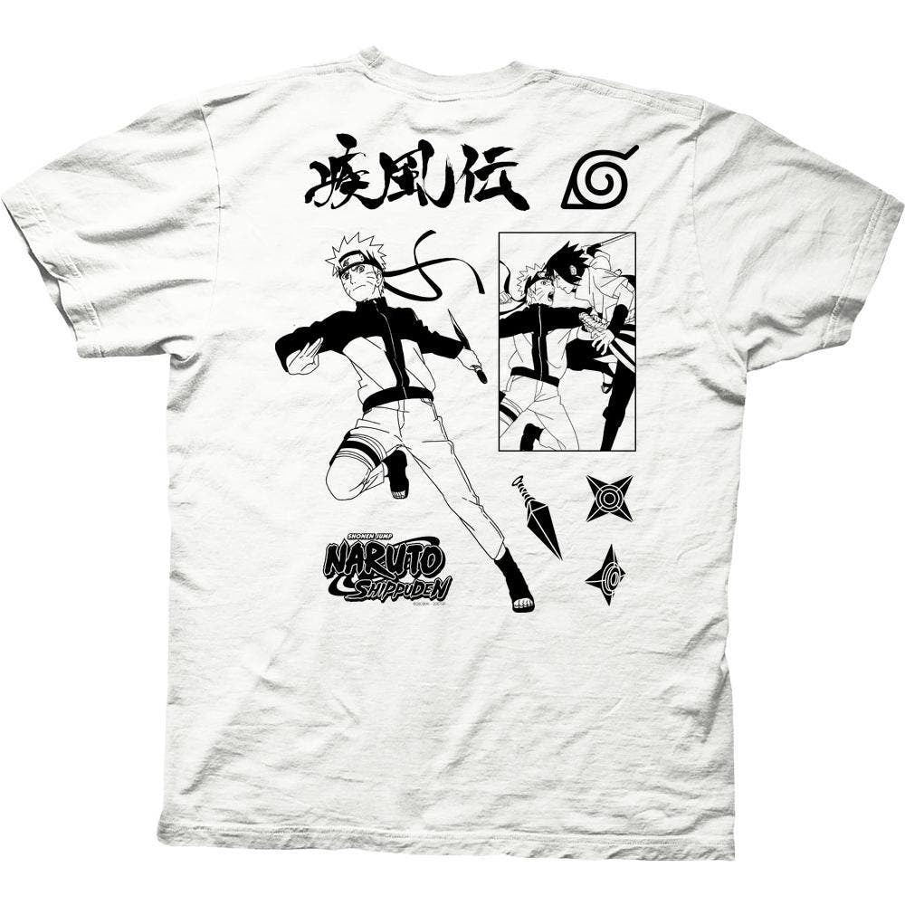 Naruto Shippuden Naruto Collage with Kanji T-Shirt Back